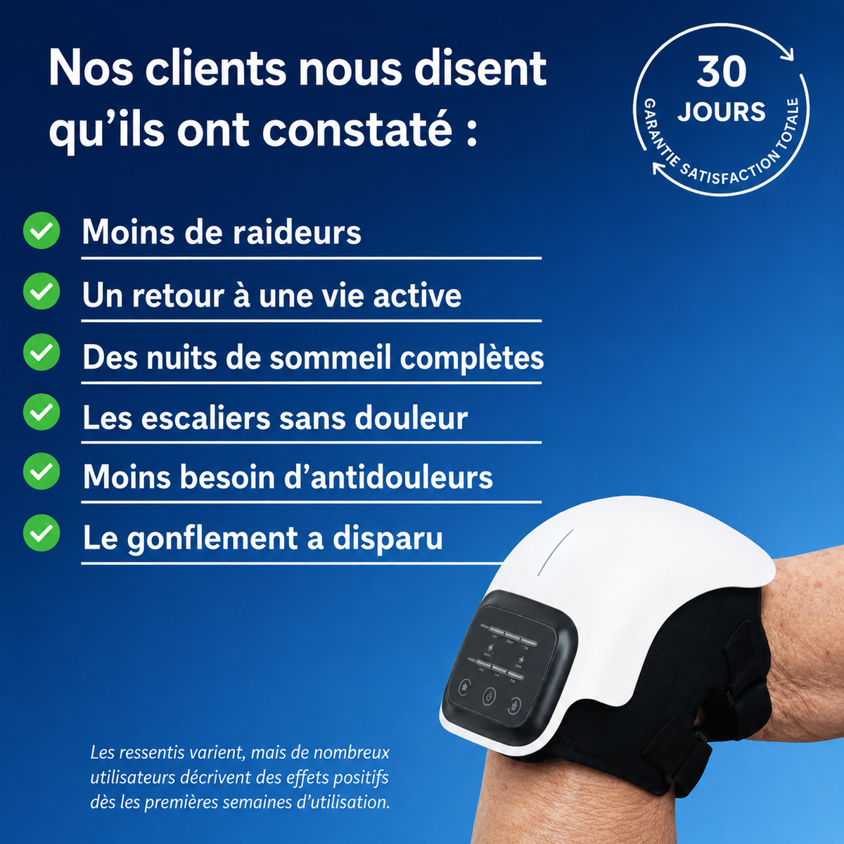 Kinélia — Appareil de massage genou 4-en-1