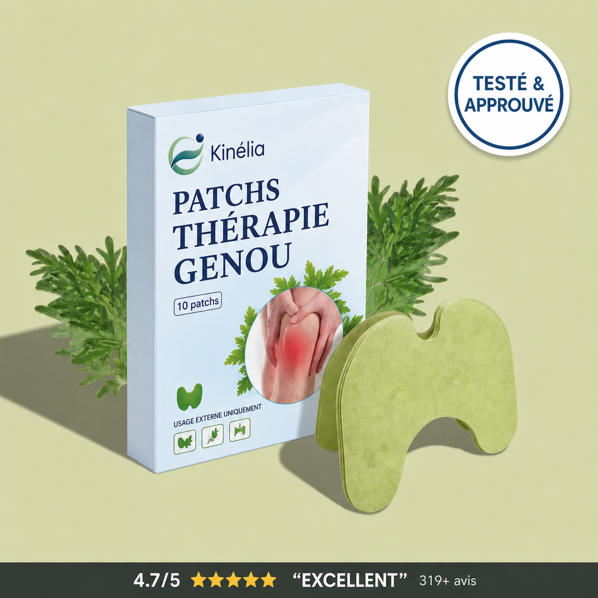 Kinélia — Patchs Thérapie Genou (10 patchs)