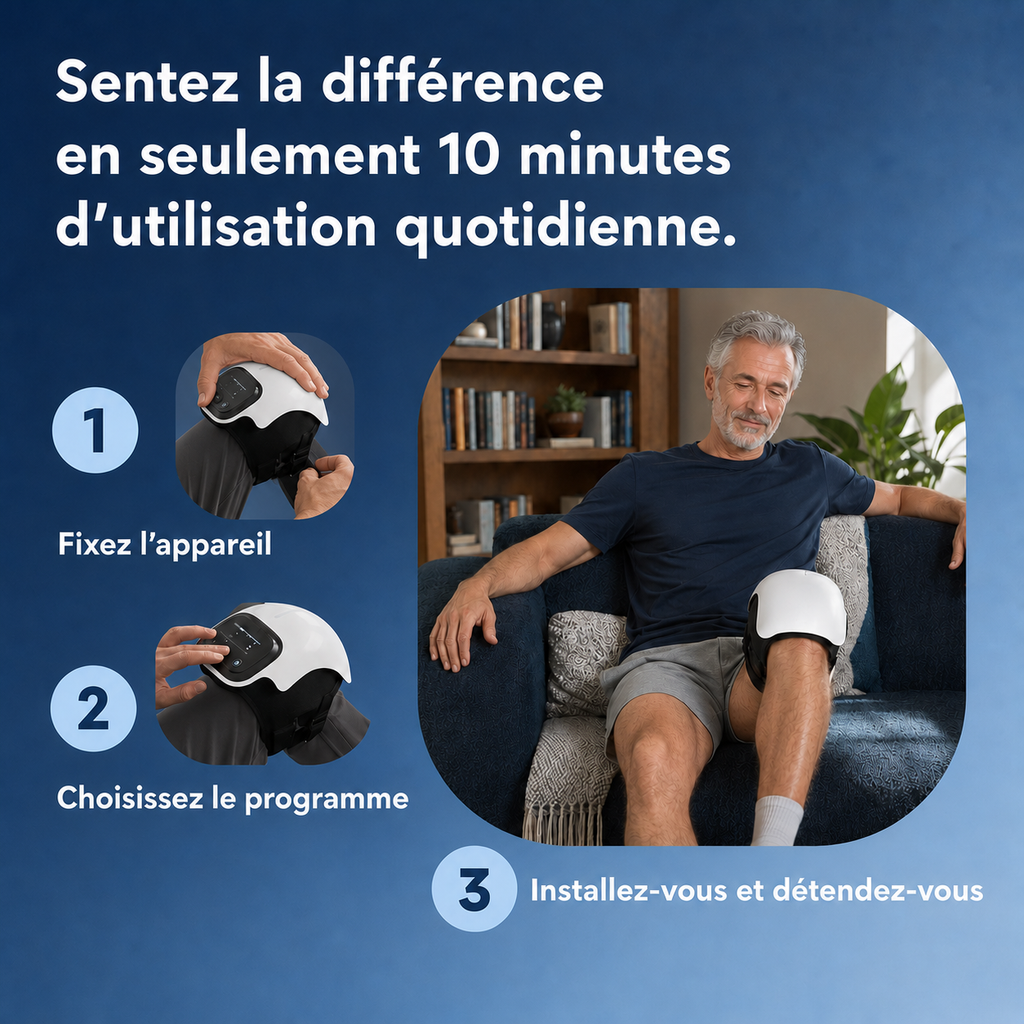 Kinélia — Appareil de massage genou 4-en-1